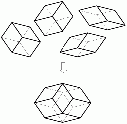 菱形十二面体を構成する