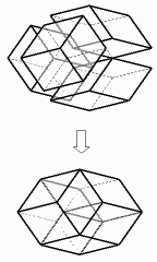 菱形十二面体を合成する図