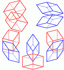 菱形二十面体を合成する図