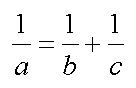 1/a=1/b+1/c