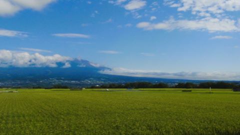 佐久市（旧 五郎兵衛新田村）　にて　浅間山方面