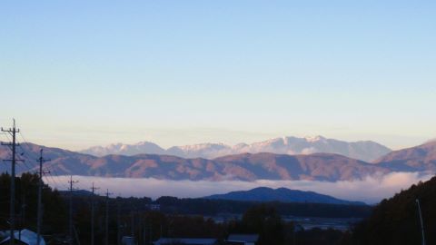 寒い朝　鉄山にて