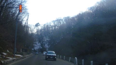 白樺湖からの帰り道 にて
