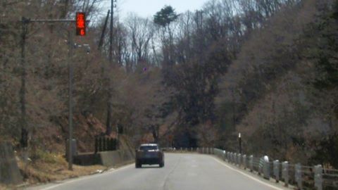 白樺湖からの帰り道 にて