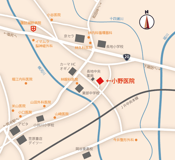 小野医院への地図