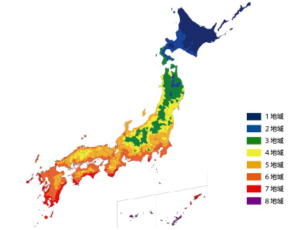 地域別断熱材の性能
